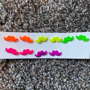 Mustache stud earrings